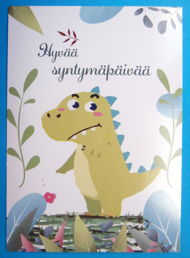 Hyvää syntymäpäivää! Dinosaurus kortti - uusi