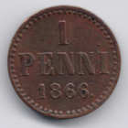 1866 1 penni tyyppi 2.1 kl6 - pikkukuva 1