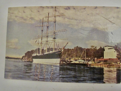 Postikortti Ahvenanmaa Maarianhamina Laiva Pommern 1950-l