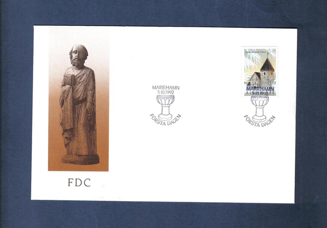 FDC Åland Hammarlandin kirkko...Mariehamn 5.10.1992