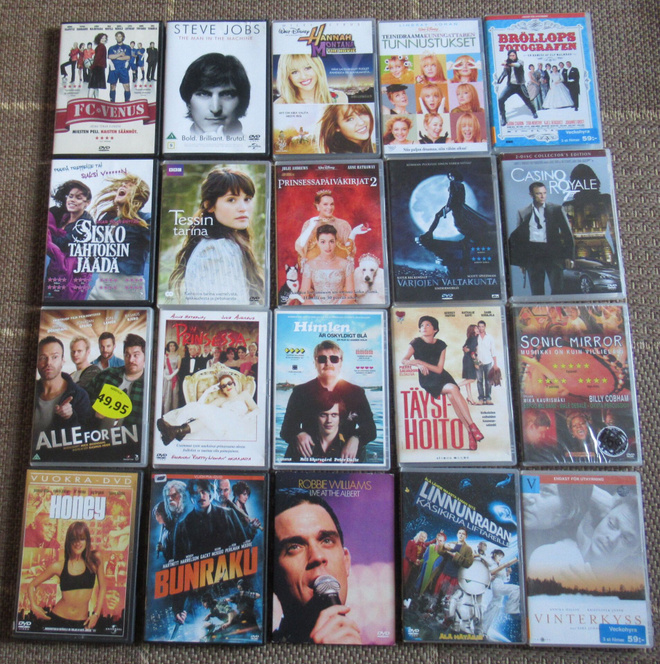 Dvd-elokuvat 20 kpl:n paketti (D2)