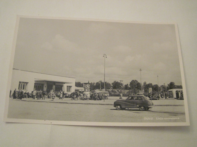 Postikortti Oulu Linja-Auto Asema 1950-l Alkup.Mallikappale