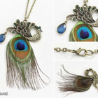 774 .. Upea Blue Eyes Peacock Pitkä .. Kaulakoru - pikkukuva 3