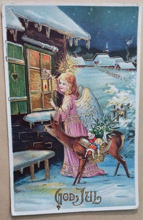 Enkeli tuo kauriin kantaman joulupuun, lahjoja 1925. r.Tubi