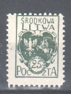 Keski-Liettua 1921 25F vihreä **