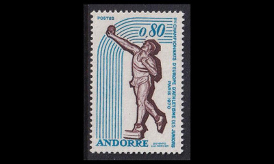 Andorra Fr 225 ** Yleisurheilun junioreiden EM-kisat (1970)