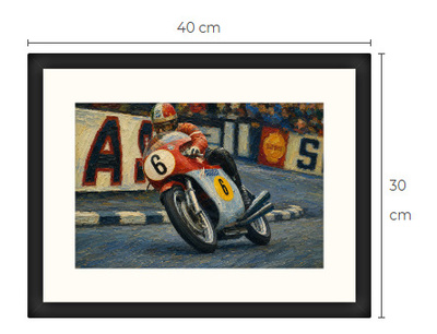 Uusi TT moottoripyörä art print kehystetty 30 cm x 40 cm