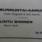 SULO SAARITS,LIISA LINKO ym.. EP 7´ SUNNUNTAI-AAMUNA,LINTU.. - pikkukuva 2