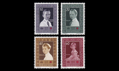 Liechtenstein 338-41 ** Punaisen Risti 10v (1955)