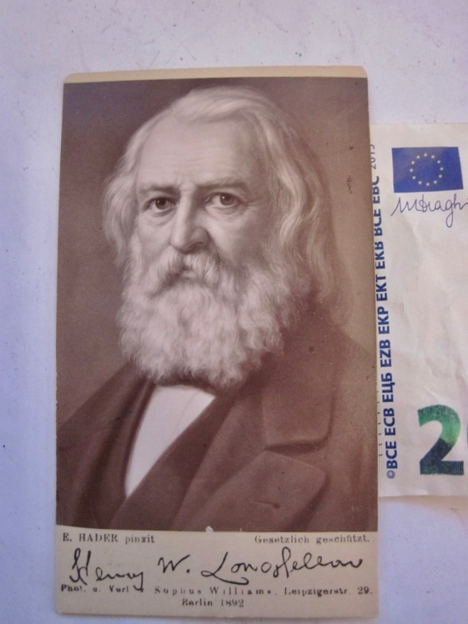 VANHA CDV Visiitti Valokuva Runoilija Henry Longfellow 1894