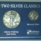 USA Two Silver Classics Walking Liberty Half & Mercury Dime - pikkukuva 1