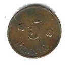 1930 5 PENNIÄ KOLIKKO KÄYTETTY - pikkukuva 1