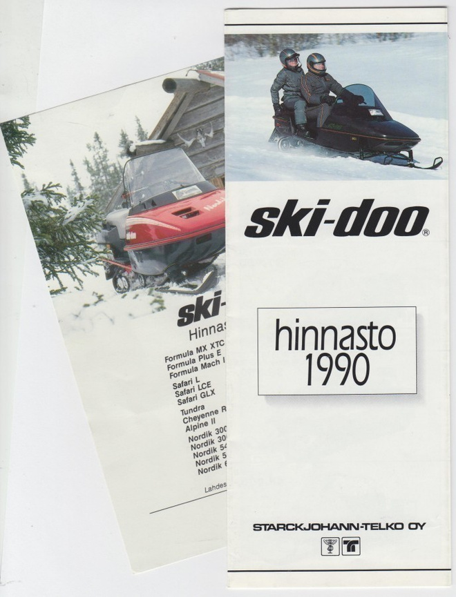 Ski-Doo : Moottorikelkka hinnasto / Esite 1990 +bonus