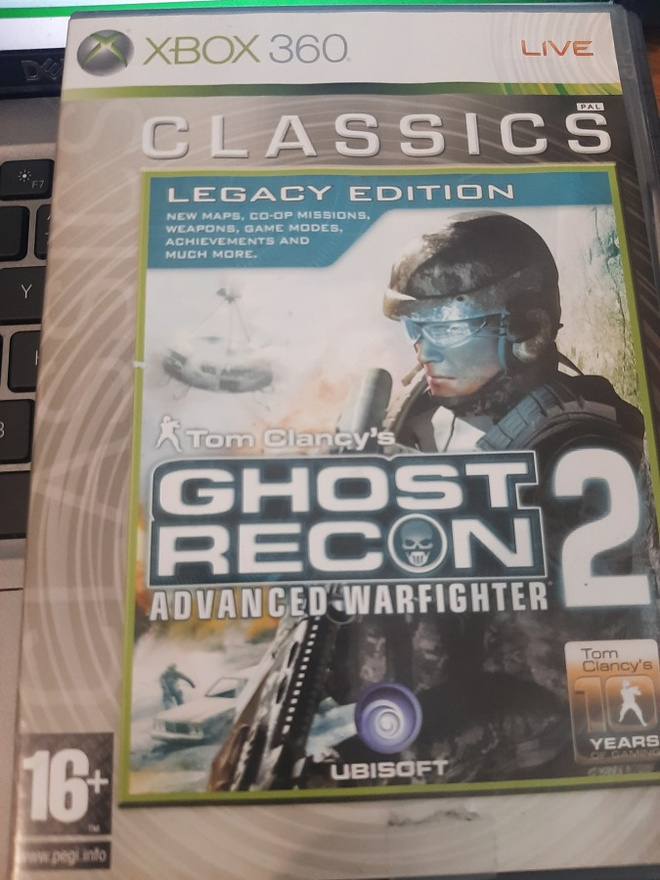 XBOX 360 Ghost Recon 2 Advanced Warfighter + kotelo + ohjeet