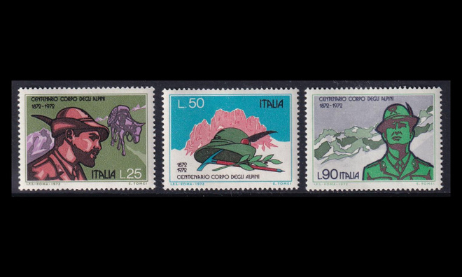 Italia 1366-8 ** Vuoristojoukot 100v (1972)