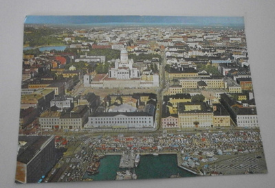 Helsinki, keskustanäkymä, metallihohtokortti, ei p.