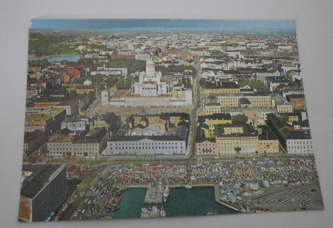 Helsinki, keskustanäkymä, metallihohtokortti, ei p.