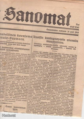 Turun Sanomat , 15. 08. 1925.