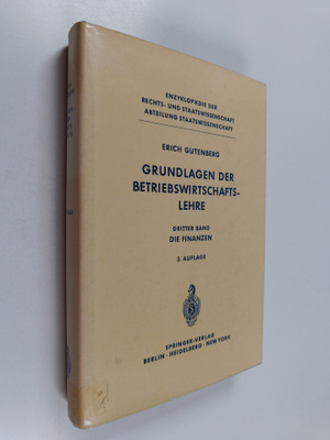Erich Gutenberg : Grundlagen der Betriebswirtschaftslehre...