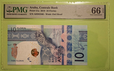 Aruba, 10 Florins 2019, PMG 66 EPQ