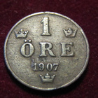 1 öre 1907 Ruotsi-Sweden. Oscar II - pikkukuva 1