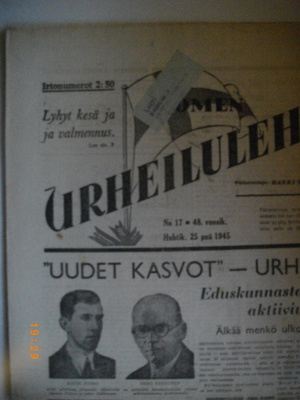 Suomen Urheilulehti Nro 17/1945 (25.2)