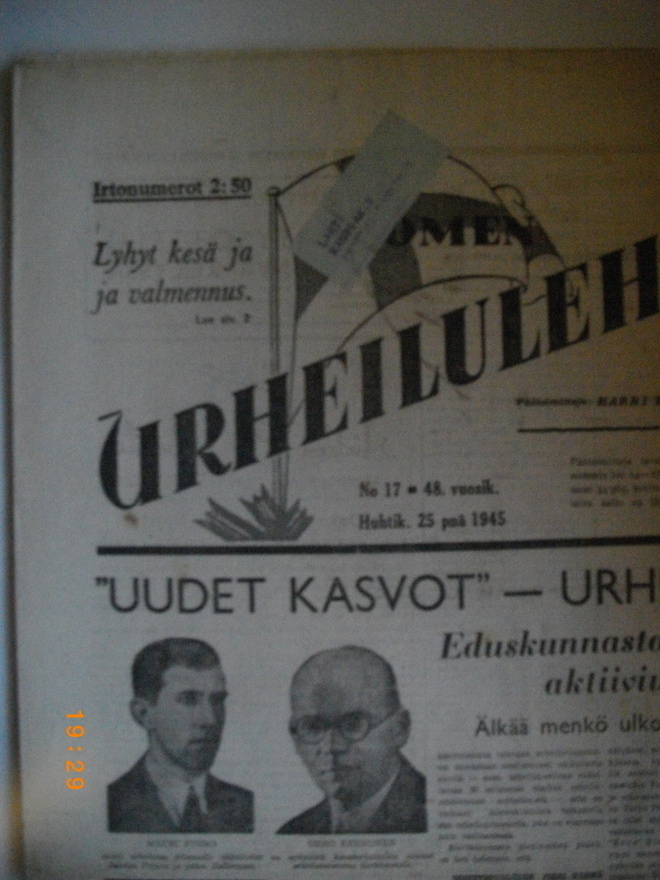 Suomen Urheilulehti Nro 17/1945 (25.2)