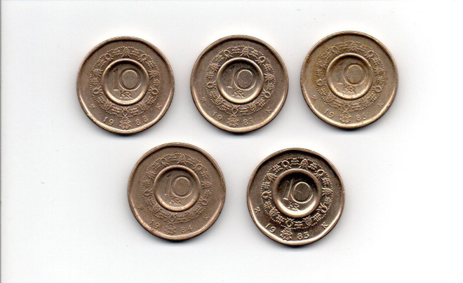 Norja 10 kruunua 5 kpl