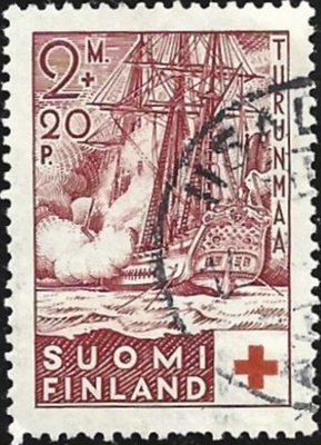 1937 Punainen Risti 2 mk + 20 p leimattu LaPe 200