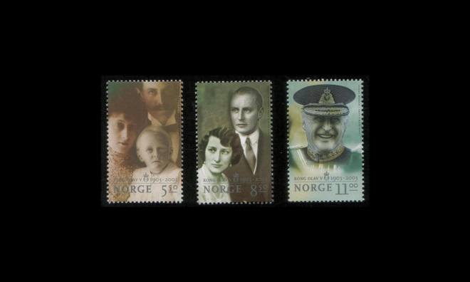 Norja 1471-3 ** Kuningas Olavin syntymästä 100v (2003)