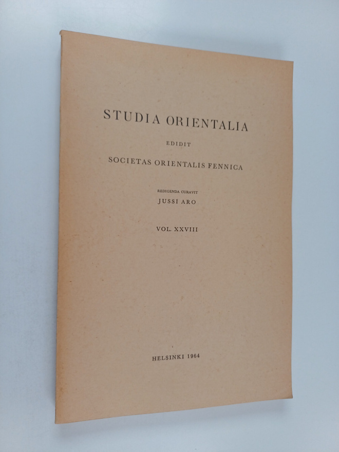 Jussi Aro : Stdia orientalia edidit societas orientalis f...