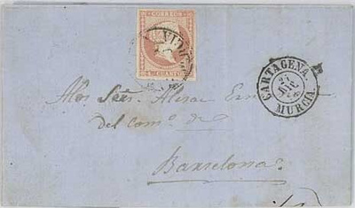 Espanja Mi 40 kirje 1858