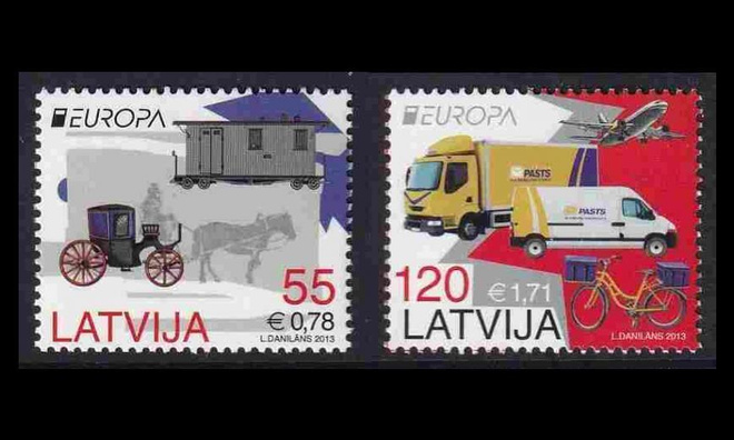 Latvia 861-2 ** Europa postiautoja (2013)