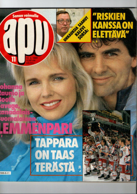 Apu n:o 11 1986 Miss Suomi & Savage. Tappara on mestari.
