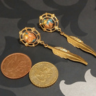 Vintage gold dream catcher korvakorut - pikkukuva 2
