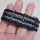 NATO " James Bond " tyylinen 24 mm musta/harmaa ranneke pvd - pikkukuva 3