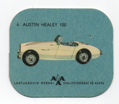 Kahvilappu AAA n:o 4 AUSTIN HEALEY 100
