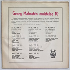 7" EP Georg Malmsten muistelee 10 - Finlandia 45-EP PEP 62 - pikkukuva 2