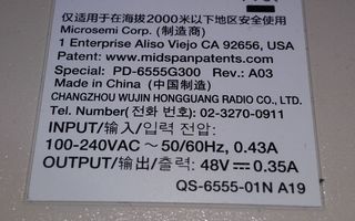 Microsemi PD-6555G300 48V 0,35A PoE
