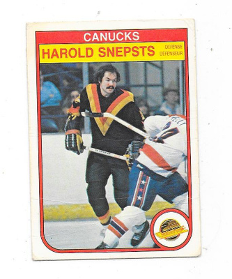 1982-83 OPC #357 Harlod Snepsts , Vancouver Canucks gooni