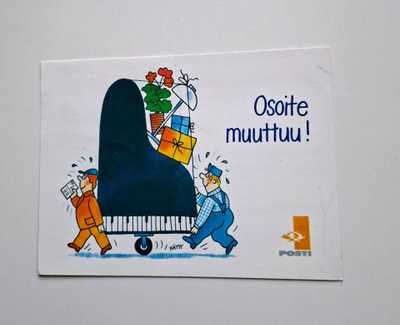 "Osoite muuttuu"-KARTO-KULKEMATON POSTIKORTTI