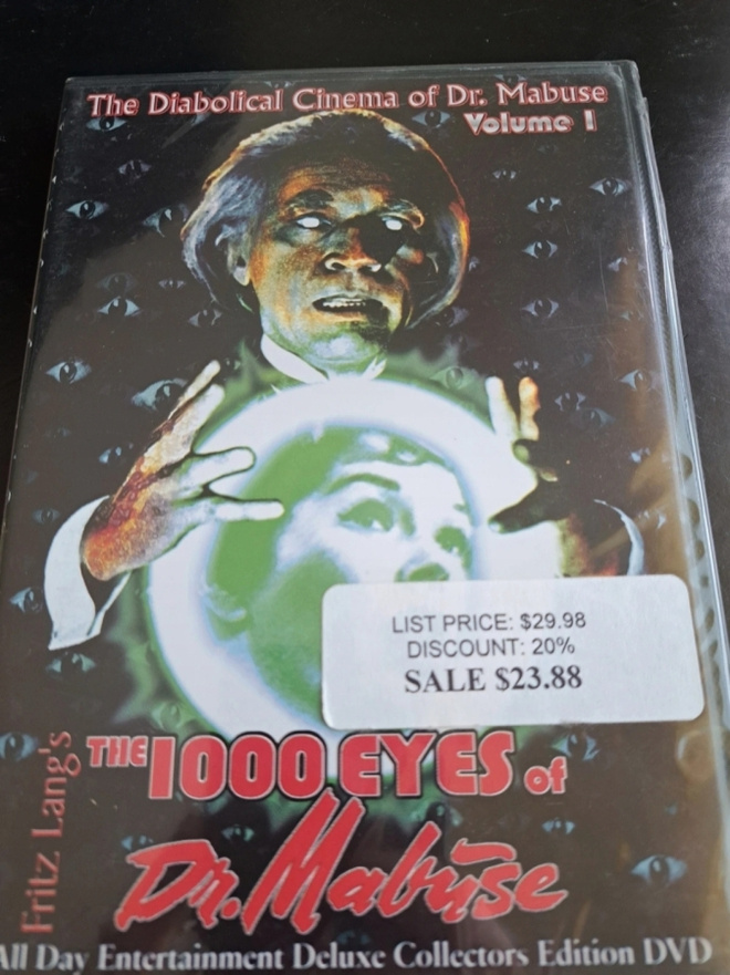 The 1000 eyes of dr.mabuse DVD (UUSI)