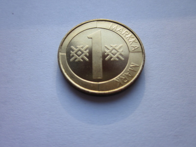 1 markka UNC, v. 1993 II