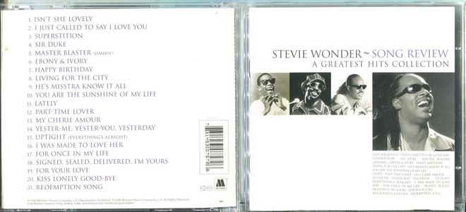 STEVIE WONDER . CD-LEVY . SONG REVIEW . A GREATEST HITS