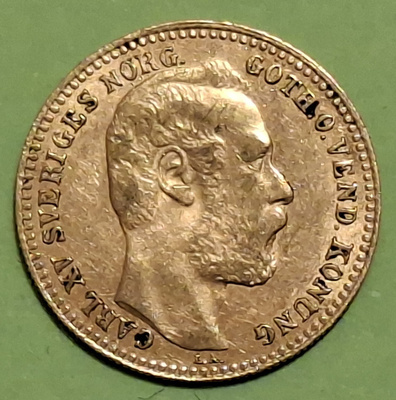 Ruotsi Carolin 1868 (10 Francs) kultaraha. Keräilyharvinaisu