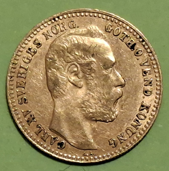 Ruotsi Carolin 1868 (10 Francs) kultaraha. Keräilyharvinaisu