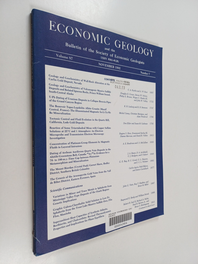 Economic geology and the bulletin of the society of econo...