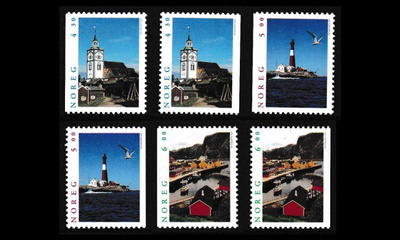 Norja 1246-8 ** Turistimerkkejä vihkomerkit (1997)