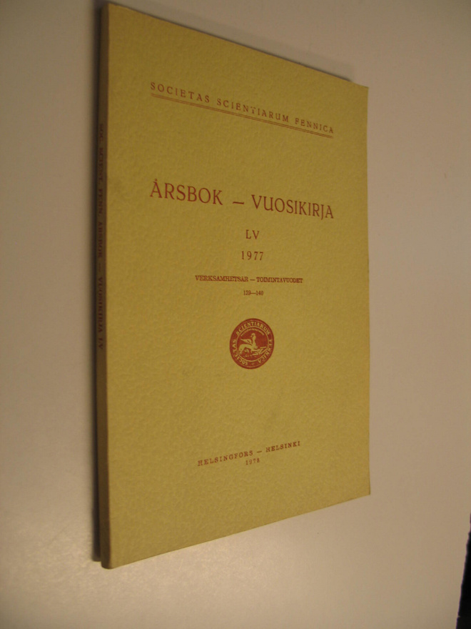 Societas Scientiarum Fennica : Årsbok - vuosikirja LV 1977
