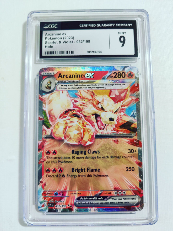 Arcanine ex - Scarlet & Violet 032/198  Holo CGC 9